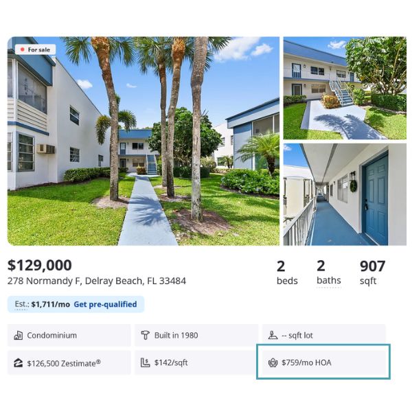 Exemple Zillow-HOA